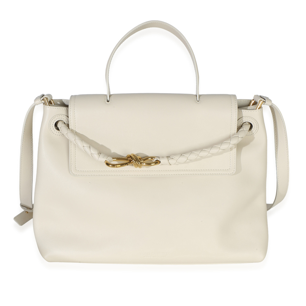 Bottega Veneta Cream Silky Calfskin Medium Ciao Ciao